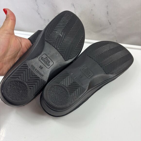 Finn Comfort Sandals Women's Slingback Black Leather Buckle sz 38 D US 7 Strappy - Picture 12 of 15